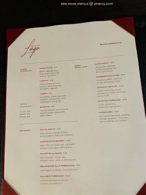 Online Menu of Amore Del Lago, Greensboro, GA